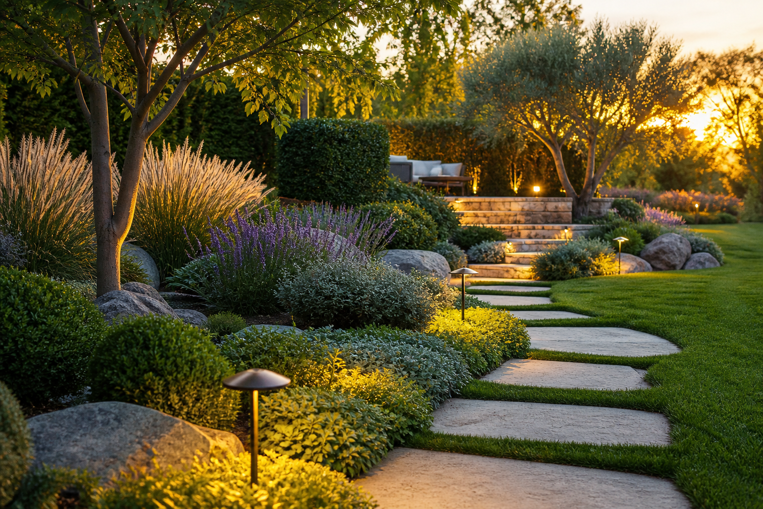 Landscaped garden for paysagiste service